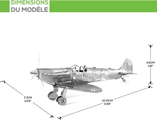 Vista 6 de Metal Earth Supermarine Spitfire 3D Metal Model Kit Fascinations