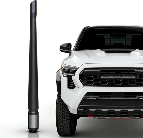 Vista 34 de TEKK Carbon Fiber Short Antenna Compatible with 2006 to 2026 Silverado 1500 / GMC Sierra 1500/7.9 Inches Premium Flexible Rubber/Designed for