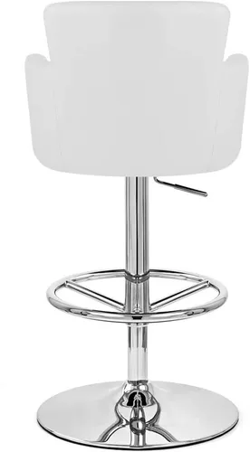Vista 8 de ZURI Taburete de bar giratorio de altura ajustable Chateau con base cromada - Blanco