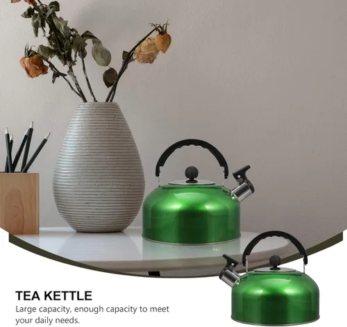 Vista 7 de DOITOOL Teakettle - Tetera de 2 cuartos de galón de 2 litros, hervidor de té silbante de acero inoxidable, hervidores de té de acero inoxidable