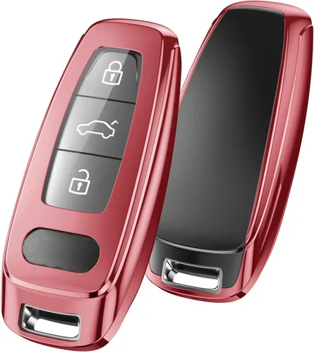 Vista 13 de ELOHEI Funda para llavero Audi, funda protectora especial de TPU suave compatible con Audi A6L A6 A7 A8 Q7 Q8 E-Tron 2018-2022 A3 S3 S6 SQ7 RS6 S7