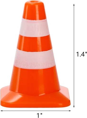 Vista 2 de ZEAYEA 30 mini conos de tráfico de plástico, conos de entrenamiento de 1.4 pulgadas, señales de tráfico, mini conos de seguridad vial para mesa