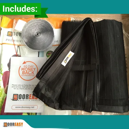 Vista 5 de Doorreasy Pantalla de puerta magnética, micro malla, imanes pesados, velcro completamente cosido, la protección más sólida para ti, fácil de abrir