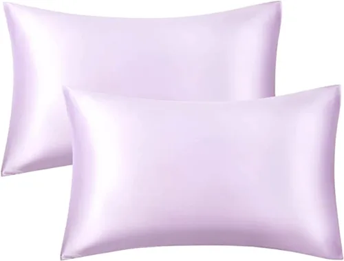 Vista 6 de Juego de fundas de almohada de satén sedosas para el cabello - Fundas de almohada con cierre de sobre - Frescas y fáciles de lavar - Juego de 2