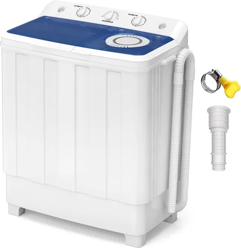 Vista 8 de VCJ Lavadora Portátil, Lavadora de Doble Tina, Lavadora Compacta con Centrifugadora Combinada con capacidad de 14 Libras, Lavadora de 9 Libras