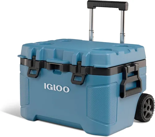 Vista 13 de Igloo Trailmate - Hielera con ruedas de 52 cuartos de galón, baúl de hielo rígido aislado, Americana