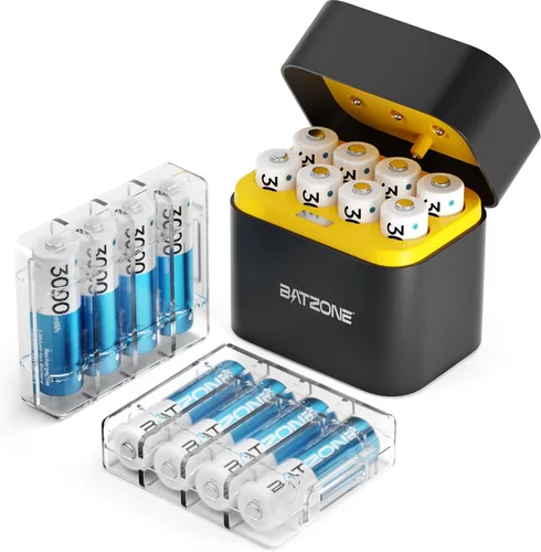 Vista 12 de Baterías de litio aa Cargador de 8 bahías de carga rápida individual recargable para baterías recargables AA (cargador de 8 ranuras)