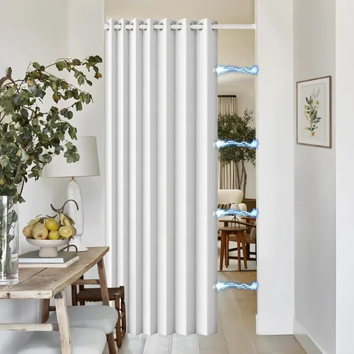 Vista 30 de Cortinas Verticales de Privacidad, Cortina Vertical de Pliegues Fruncidos con Memoria Entrenada Adecuada para Cobertura Abierta de 78 Pulgadas