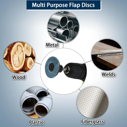 Vista 8 de Juego de 20 discos de solapa, 2 pulgadas con cierre de rodillo, disco de lija de lija de 2 pulgadas, ruedas de papel de lija de grano 36/60/80/120