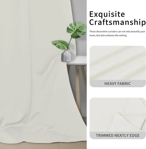 Vista 398 de Easy-Going - Cortinas opacas para dormitorio, aislamiento térmico sólido con ojales, cortinas de ventana para reducción de ruido, cortinas