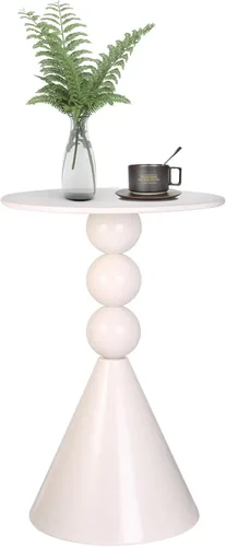 Vista 9 de Mesa redonda de Martini de metal, mesa auxiliar de tambor vintage, mesita de noche moderna, mesas de centro para espacio pequeño, sala de estar