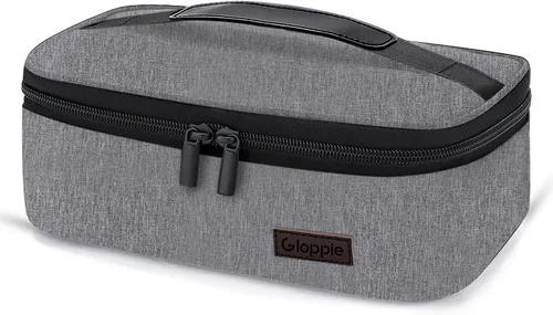 Gloppie Bolsa de Almuerzo Pequeña, Mini Lonchera para Adultos y Niños - Certificada CPC, Forro de Grado Alimentario | Lonchera Portátil para Gris