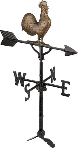 Montague Metal Products - Veleta de aluminio 3D de lujo de 32 pulgadas serie 200 - Paleta de viento con adorno - Decoración de techo de metal -