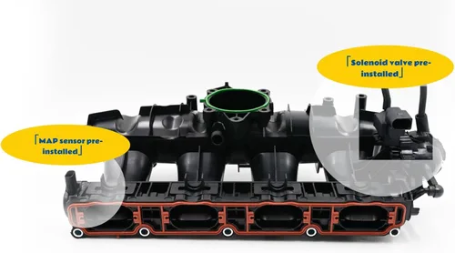 Vista 2 de Colector de admisión superior Compatible con determinados motores de gasolina de 2.0L Audi A3/Q3/TT, VW VOLKSWAGEN