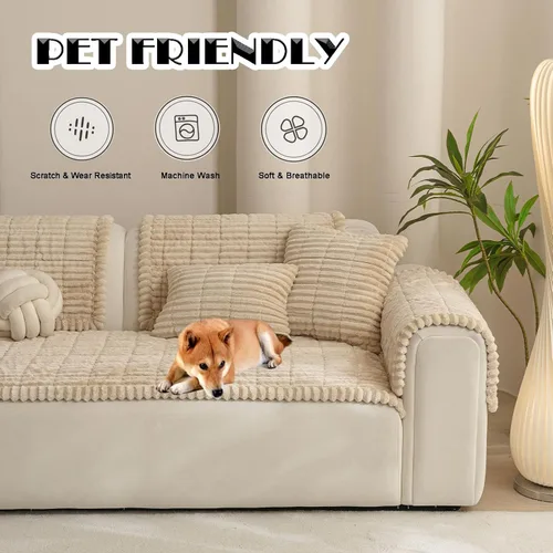 Vista 2 de ZQFFB Funda de sofá para perros, lavable, antideslizante, apta para mascotas albaricoque