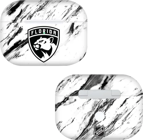 Vista 7 de Head Case Designs Calcomanía de vinilo con licencia oficial de la NHL Half Distressed Florida Panthers compatible con Apple AirPods Pro