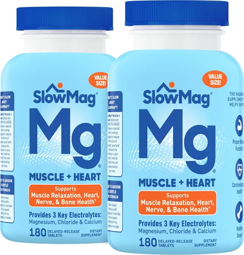 Vista 11 de SlowMag Mg Suplemento de cloruro de magnesio con calcio para músculo + corazón, 60 unidades, 1