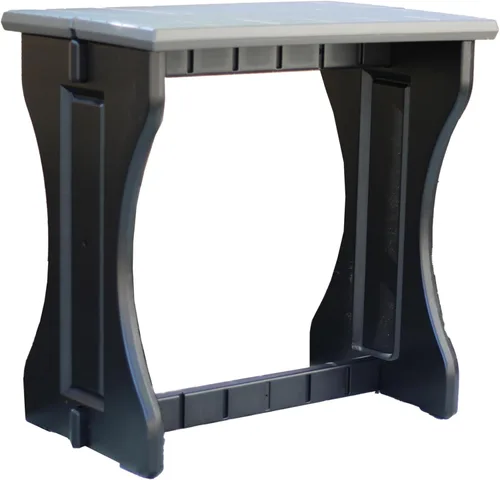 Doble barra gris profundo superior y base negra, ideal para patio, bañera de hidromasaje, patio trasero, diseño duradero resistente a la intemperie,