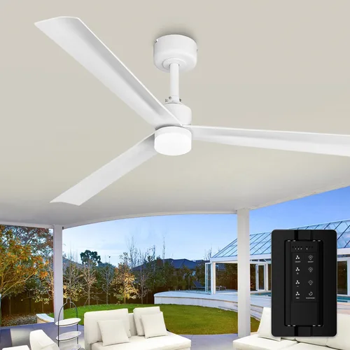 Vista 16 de Ventiladores de techo industriales sin luces, ventiladores de techo impermeables de 72 pulgadas para exteriores con control remoto para patios, Negro