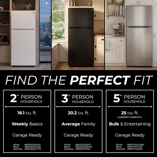Vista 4 de Kenmore Refrigerador de 30" de montaje superior con congelador - Estanterías ajustables, cajones con control de humedad, iluminación LED