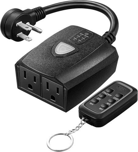 Vista 9 de DEWENWILS Temporizador Digital para Exteriores para Luces, Temporizador Programable Enchufable de 7 Días con 3 Tomas con Conexión a Tierra
