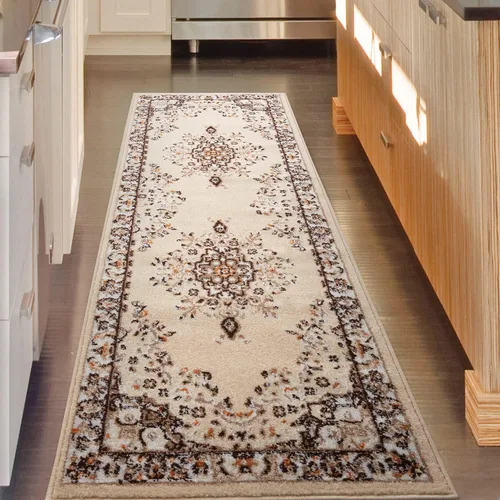 Vista 11 de Antep Rugs Alfombra oriental de 2 x 3 con medallón tradicional para interiores (beige crema, 2 pies x 3 pies)