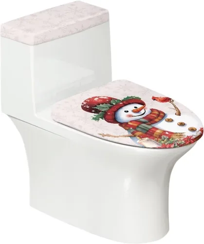 Vista 20 de Funda de asiento de inodoro de mármol blanco dorado para baño, cubierta de tapa de tanque de inodoro suave, 2 piezas, fundas de inodoro con tela