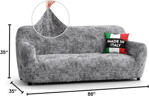 Vista 10 de PAULATO BY GA.I.CO. Funda para sofá, funda elástica para sofá, funda protectora de sofá de 3 plazas para mascotas y niños, funda suave para sofá