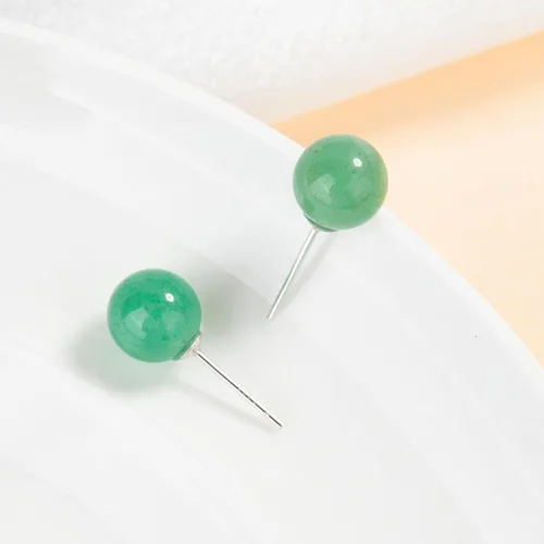 Vista 84 de Natural Stone Stud Earrings for Women 8mm Sterling Silver Genuine Gemstone Earrings Handmade Sterling Silver Crystal Stud Earrings for Women