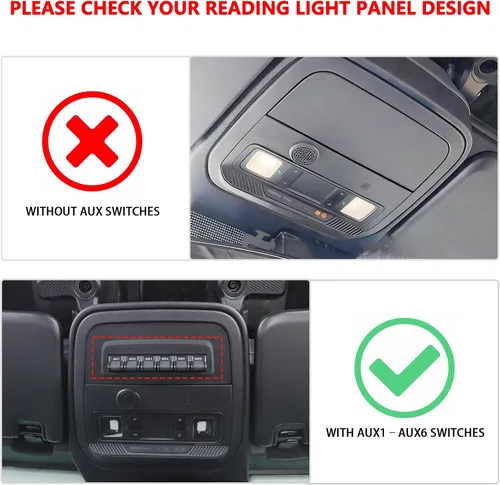 Vista 2 de RAZPOY Cubierta para panel de luz de lectura frontal Bronco compatible con Ford Bronco 2021-2025, accesorios interiores negros de 2 puertas y 4