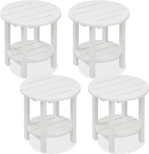 Vista 23 de SERWALL Mesa plegable portátil Adirondack para exteriores, material de HDPE, no requiere montaje, resistente a la intemperie, capacidad de 110