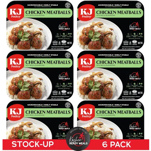 Vista 11 de KJ Poultry Comidas preparadas kosher – Bolas de carne de pollo y champiñones, comidas de carne MRE listas para comer, Halal, (1 unidad) preparado