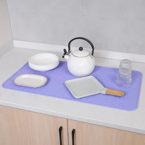 Vista 1024 de MicoYang Alfombrilla de Silicona para Secar Platos de Múltiples Usos, Fácil de Limpiar, Ecológica, Alfombrilla de Silicona Resistente al Calor