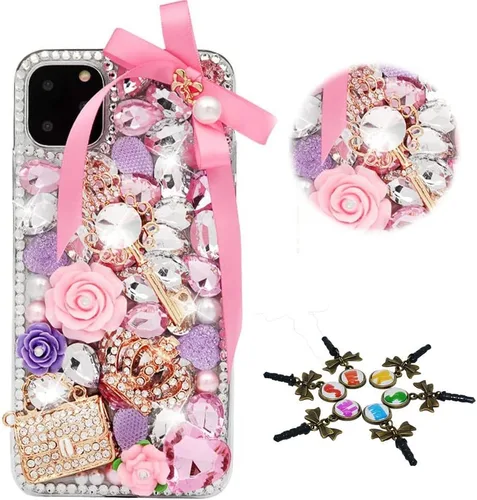 Vista 44 de STENES Sparkle - Funda para teléfono compatible con Samsung Galaxy Z Flip 2 5G, elegante, hecha a mano con diamantes de imitación, diseño de ballet