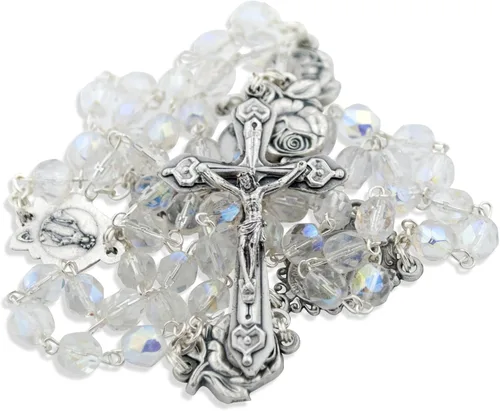 Vista 3 de Venerare Rosario Católico de la Inmaculada Concepción con Cuentas de Vidrio