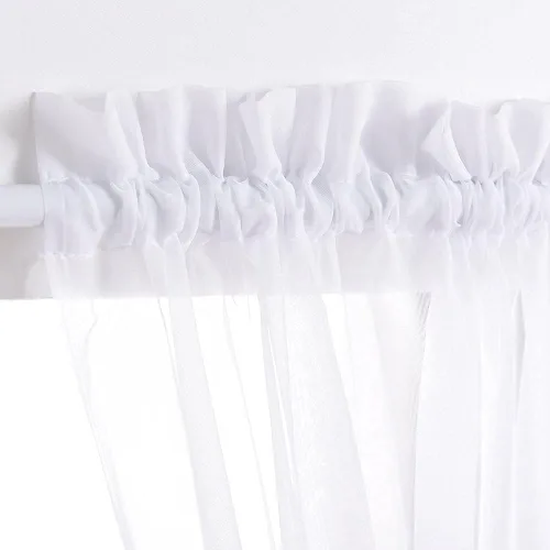 Vista 7 de PONY DANCE Juego de cortinas de ventana para puerta con cortina blanca transparente para puerta.