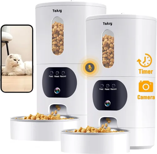 Vista 12 de Comedero automático para perros con cámara WiFi: 33 tazas, control de aplicación 5G, configuración fácil, dispensador de comida para gatos