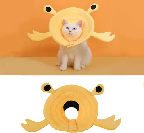 Vista 7 de MANON ROSA Collar electrónico de cono para gato: suave después de la cirugía, collar isabelino ajustable, lindo diseño de animales para perros