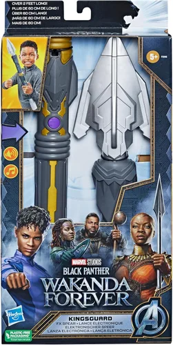 Marvel Black Panther: Wakanda Forever Kingsguard FX Spear, juguetes de juego de rol, disfraz, juguetes de superhéroes para niños y niñas de 5 años