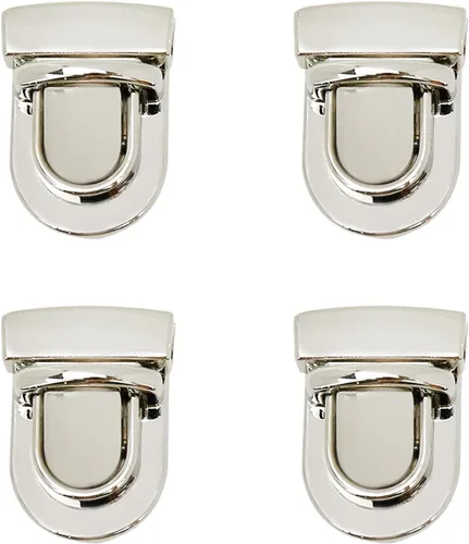 Vista 5 de Quluxe 4 cerraduras con cierre de cierre para el pulgar, práctico cierre de lengüeta de pato, cerraduras para caja, bolsa de cuero con cierre