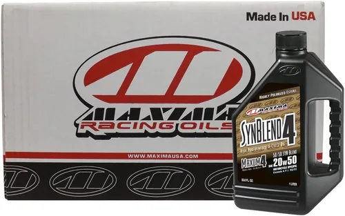 Vista 2 de Maxima Racing Oils 359128B-2PK Syn Blend4 20w50 Mezcla sintética de aceite para motor de motocicleta, botella 1G, paquete de 2