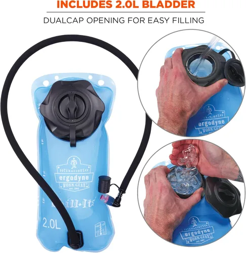 Vista 5 de Ergodyne Chill-Its 5155 Paquete de hidratación de perfil bajo, negro, 2 litros