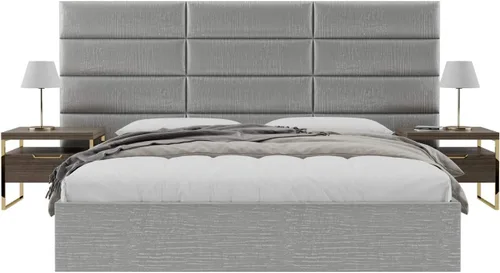 Vista 197 de Vänt - Paneles tapizados de cabecera para montar en la pared, diseño Isabelle, 60 x 23 pulgadas, configuración de 4 paneles individuales