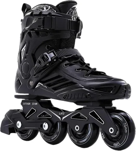 Vista 4 de LIKU Negro Profesional Patines En Línea Unisex