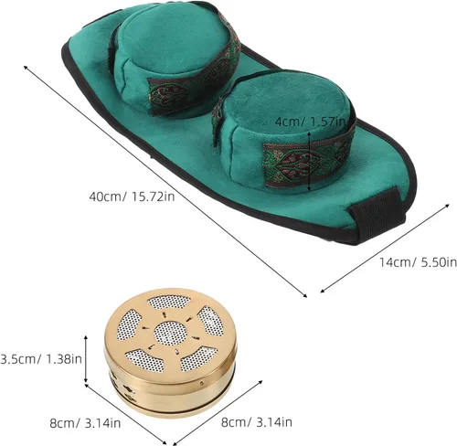 Vista 5 de Generic 1 Set Smokeless Copper Moxa Box - Copper Tank Moxibustion Therapy Tool - Moxibustion Box for Neck Knee Shoulder Waist Back Remove Dampness