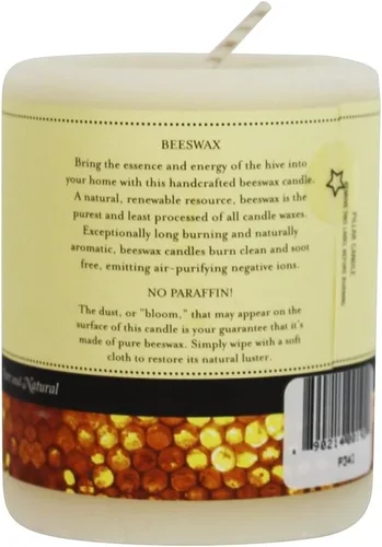Vista 2 de Big Dipper Wax Works Vela de pilar blanco marfil, 60 horas de combustión larga, vela de cera de abeja pura, 3 x 3.5 pulgadas
