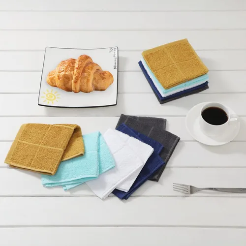 Vista 5 de Glynniss Trapos de cocina altamente absorbentes, 100 % algodón, para lavar platos (color cielo aguamarina)