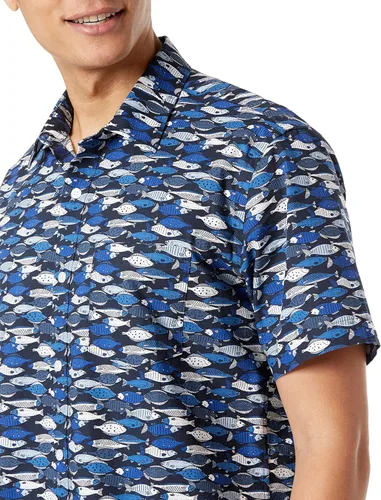 Vista 3 de Tienda Essentials - Camisa de manga corta para hombre, ajuste regular, estampada