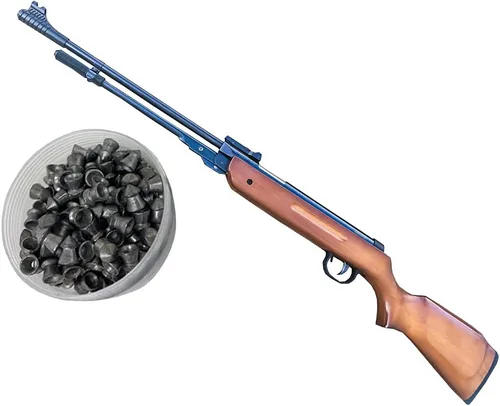 Rifle de aire comprimido de alta resistencia B3-3 5.5 mm, calibre 22, 650-600 FPS, asa de madera + paquete de 200 balas Isaazon
