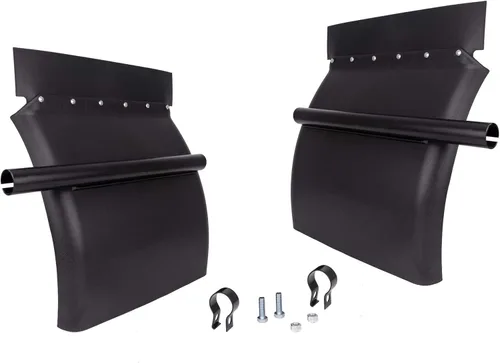 Vista 5 de Guardabarros de cuarto para semircamión, 24 x 24 pulgadas con brazo de tubo redondo y todos los accesorios incluidos, guardabarros derecho e